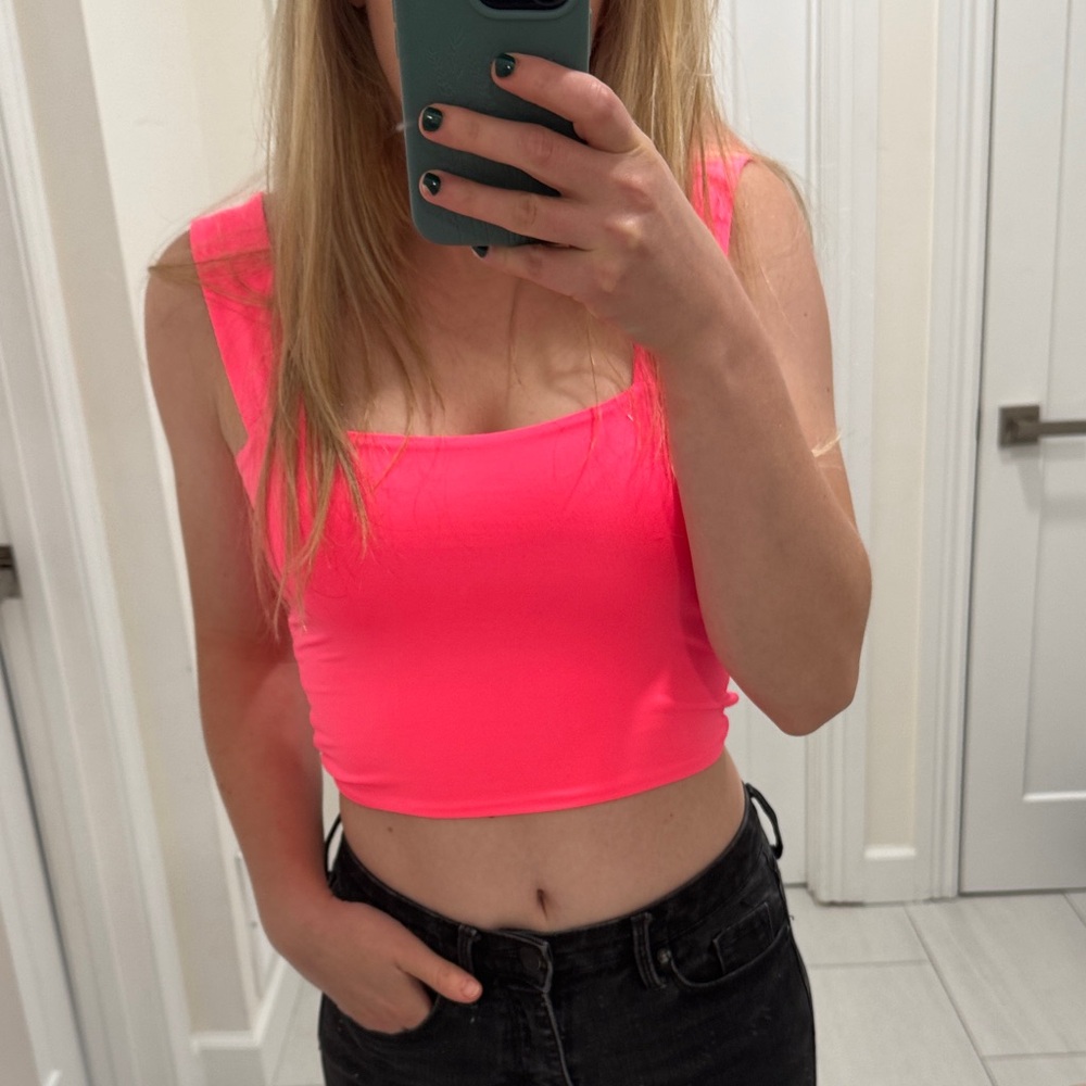 Neon Pink Women's Crop Top